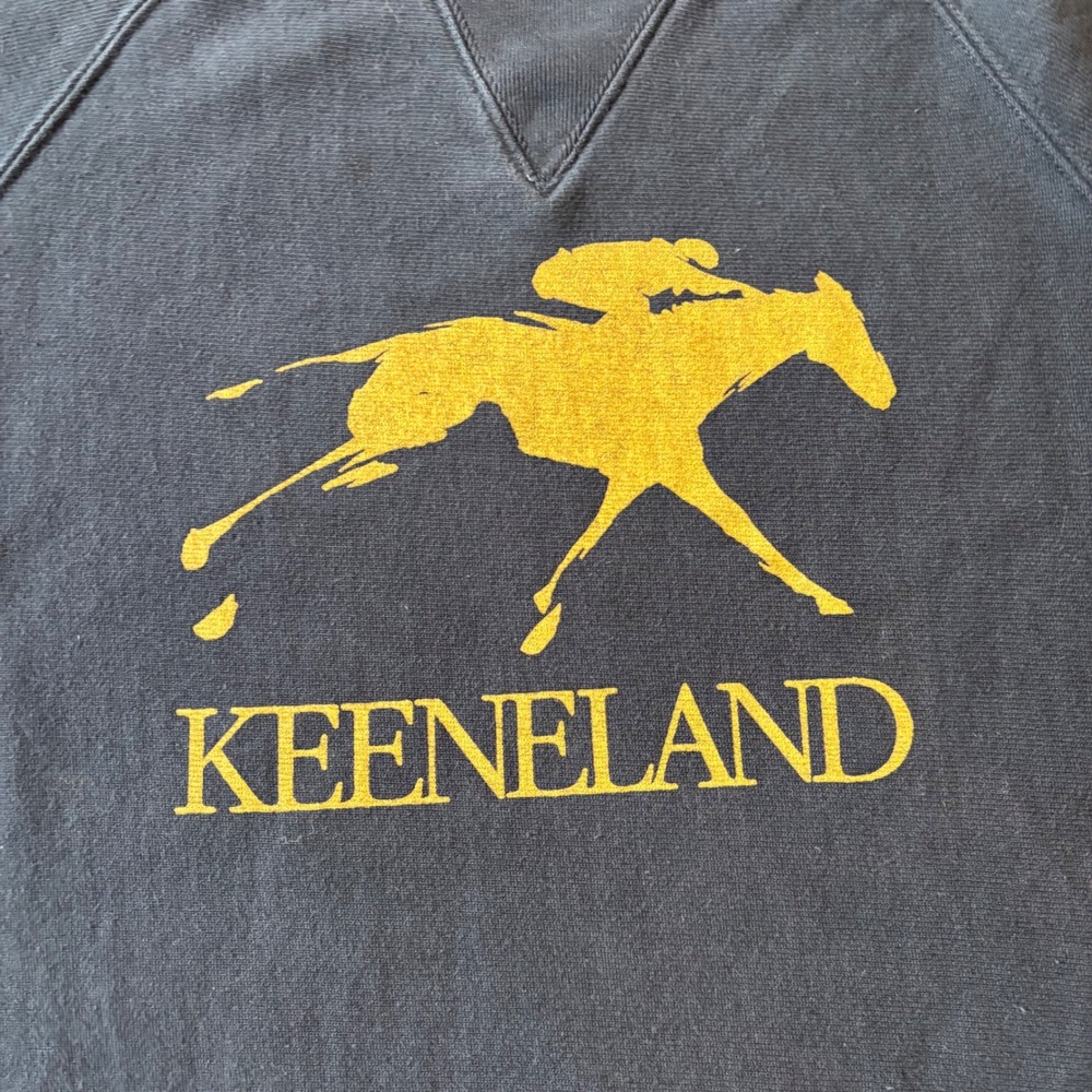 Champion Reverse Weave Keeneland Sweatshirt Navy Blue Gold Horse Racing Small - Picture 3 of 7